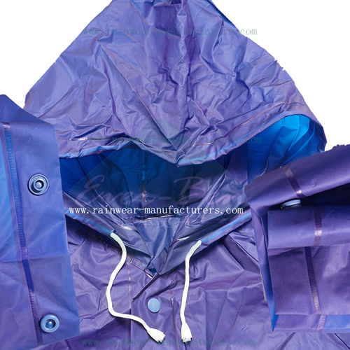 Blue PEVA waterproof poncho coat rain jacket hood
